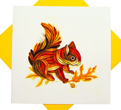 Eichhörnchen, Quilling-Karte 3D – Einzigartig gewidmet, handgefertigt, Design Grußkarte für Geburtstag, Valentinstag, Muttertag, Frühling, Vatertag, Abschluss, Genesung, alle Anlässe | 15.2 x 15.2 cm Eichhörnchen, Quilling-Karte 3D – Einzigartig gewidmet, handgefertigt, Design Grußkarte für Geburtstag, Valentinstag, Muttertag, Frühling, Vatertag, Abschluss, Genesung, alle Anlässe | 15.2 x 15.2 cm von GREENHANDSHAKE