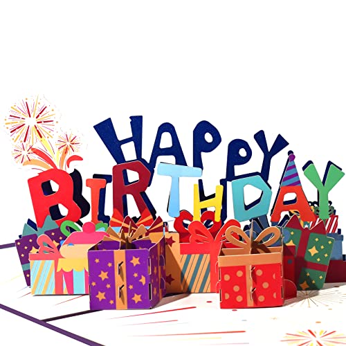 GREETING ART Pop Up Karte Geburtstag,Happy Birthday Karte,Karte Geburtstag Geburtstagskarte Lustig,Geburtstagskarte 3D Pop Up Karten für frau, mann, kinder von GREETING ART
