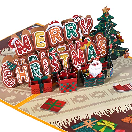 GREETING ART Pop Up Karte Weihnachten,3D Weihnachtsgrußkarte,Weihnachtskarten mit Umschlag,grußkarten Weihnachten für Freunde der Familie am Weihnachts Neujahr von GREETING ART