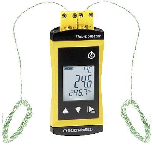 Greisinger G1202-GTF300 2-Kanal Alarmthermometer -65 - +1200°C Fühler-Typ K sekundenschnell von GREISINGER