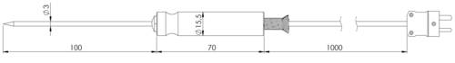 Greisinger GES21-K-1-NT-L01-T Lebensmittelfühler -50 bis +250°C Fühler-Typ K von GREISINGER