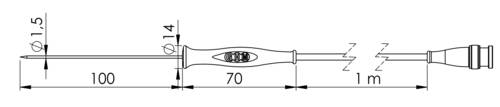 Greisinger GF 1T-E1.5 Einstechfühler -70 bis 250°C Fühler-Typ Pt1000 von GREISINGER