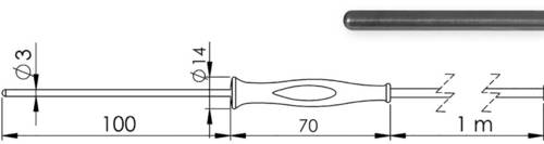 Greisinger GF 1T-T3-AA-BNC Tauchfühler -70 bis +250°C Fühler-Typ Pt1000 von GREISINGER