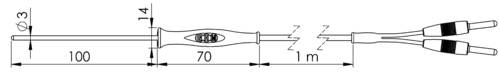Greisinger GF1T-T3-B-BS Tauchfühler -70 bis +250°C Fühler-Typ Pt1000 von GREISINGER
