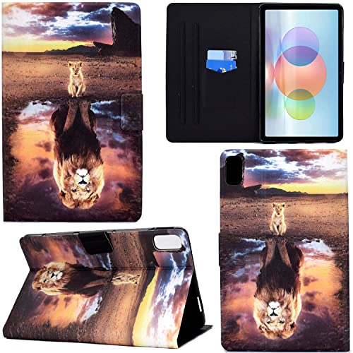 GRENJ Ooboom Hülle für Huawei MatePad 10,4 Inch, PU Leder Flip Smart Cover Schutzhülle Dünn Tasche Brieftasche Wallet Case Ständer mit Kartenfächer Magnetverschluss - Löwe von GRENJ