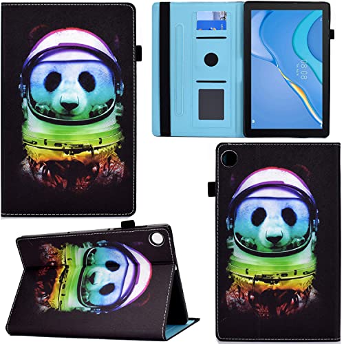 GRENJ Ooboom Hülle für Huawei MatePad T10/T10s Tablet, PU Leder Flip Smart Cover Schutzhülle Tasche Brieftasche Wallet Case Schale Ständer mit Kartenfächer Gummiband - Panda von GRENJ