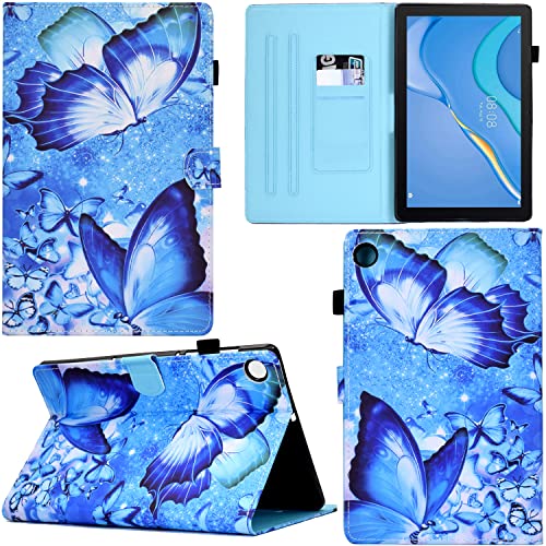 GRENJ Ooboom Hülle für Huawei MatePad T10/T10s Tablet, PU Leder Flip Smart Cover Schutzhülle Tasche Brieftasche Wallet Case Schale Ständer mit Kartenfächer Magnetverschluss - Schmetterling von GRENJ