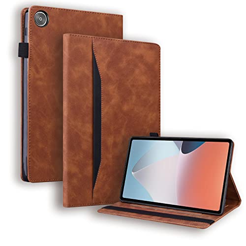 GRENJ Ooboom Hülle für Oppo Pad Air, Flip Folio Smart Cover PU Leder Schutzhülle Tasche Brieftasche Wallet Case Ständer mit Gummiband - Braun von GRENJ
