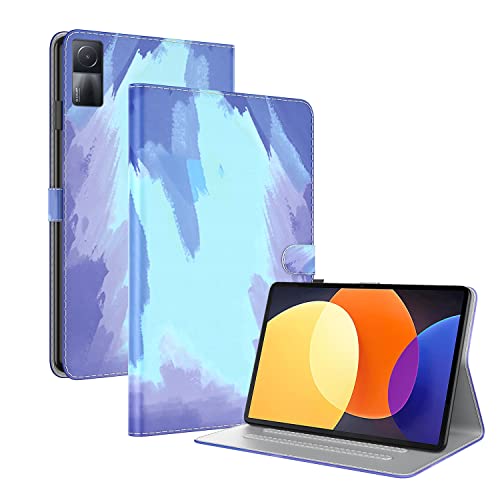 GRENJ Ooboom Hülle für Xiaomi Redmi Pad, Malerei Design Magnetische Flip Folio Smart Cover PU Leder Schutzhülle Tasche Brieftasche Wallet Case Ständer mit Kartenfächer - Blau von GRENJ