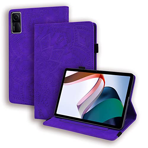 GRENJ Ooboom Hülle für Xiaomi Redmi Pad, Mandala Muster Flip Smart Cover PU Leder Schutzhülle Tasche Brieftasche Multi-Winkel Wallet Case Ständer mit Kartenfächer - Lila von GRENJ