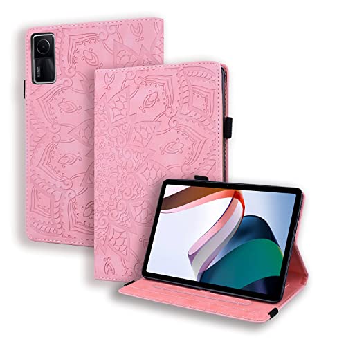 GRENJ Ooboom Hülle für Xiaomi Redmi Pad, Mandala Muster Flip Smart Cover PU Leder Schutzhülle Tasche Brieftasche Multi-Winkel Wallet Case Ständer mit Kartenfächer - Rosa von GRENJ