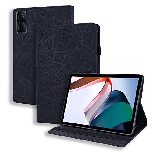 GRENJ Ooboom Hülle für Xiaomi Redmi Pad, Mandala Muster Flip Smart Cover PU Leder Schutzhülle Tasche Brieftasche Multi-Winkel Wallet Case Ständer mit Kartenfächer - Schwarz von GRENJ