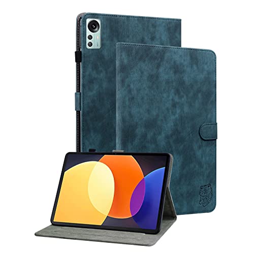 GRENJ Ooboom Hülle für Xiaomi Redmi Pad, Süßer Tiger Magnetische Flip Folio Smart Cover PU Leder Schutzhülle Tasche Brieftasche Wallet Case Ständer Kartenfächer - Dunkelblau von GRENJ