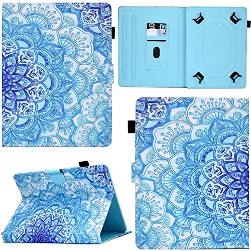 GRENJ Ooboom Universal Hülle für 8" Zoll Android Tablets, PU Leder Flip Smart Cover Schutzhülle Dünn Tasche Brieftasche Wallet Case Ständer mit Kartenfächer Magnetverschluss - Mandala von GRENJ