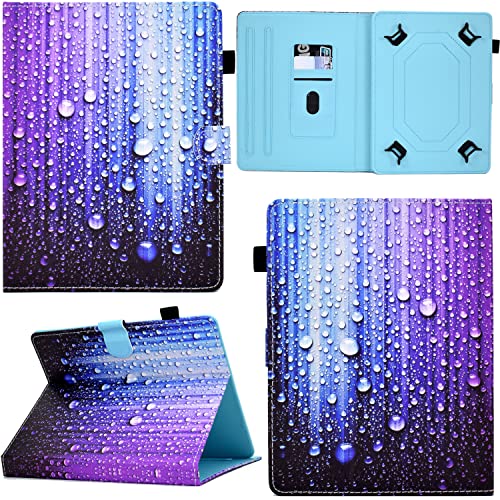 GRENJ Ooboom Universal Hülle für 8" Zoll Android Tablets, PU Leder Flip Smart Cover Schutzhülle Dünn Tasche Brieftasche Wallet Case Ständer mit Kartenfächer Magnetverschluss - Wassertropfen von GRENJ