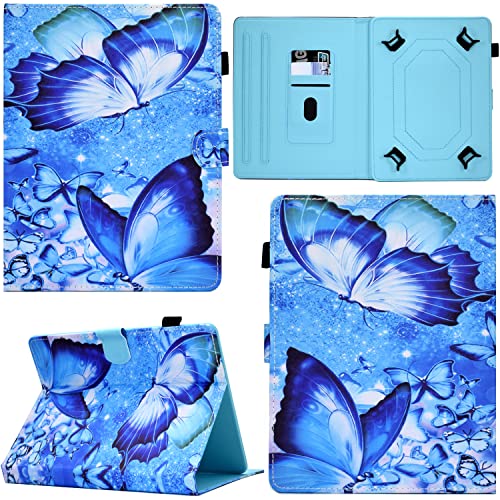 GRENJ Ooboom Universal Hülle für 8" Zoll Android Tablets, PU Leder Flip Smart Cover Schutzhülle Tasche Brieftasche Wallet Case Schale Ständer mit Kartenfächer Magnetverschluss - Schmetterling von GRENJ