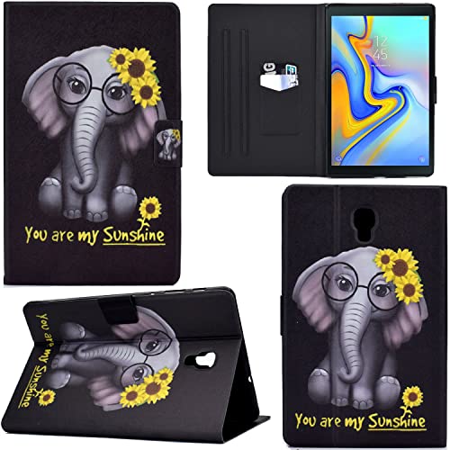 Ooboom Hülle für Samsung Galaxy Tab A 10,5, PU Leder Flip Smart Cover Schutzhülle Dünn Tasche Brieftasche Wallet Case Ständer mit Kartenfächer Magnetverschluss - Elefant von GRENJ