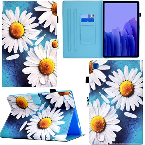 Ooboom Hülle für Samsung Galaxy Tab A7, PU Leder Flip Smart Cover Schutzhülle Tasche Brieftasche Wallet Case Schale Ständer mit Kartenfächer Magnetverschluss - Blume von GRENJ