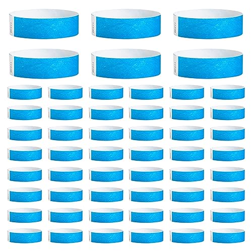 GREOHNMPAW 1000 Stück Neon-Event-Armbänder Farbige Armbänder Wasserdichtes Papier Club-Armbänder (Blau) von GREOHNMPAW