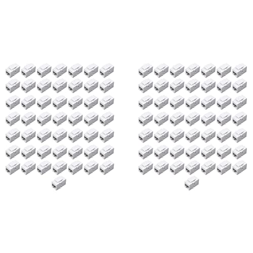 GREOHNMPAW 100x RJ45 Anschluss Buchse Cat6 RJ45 Verlängerung Koppler Ethernet Netzwerk LAN Kupplung Stecker Cat 6 () von GREOHNMPAW