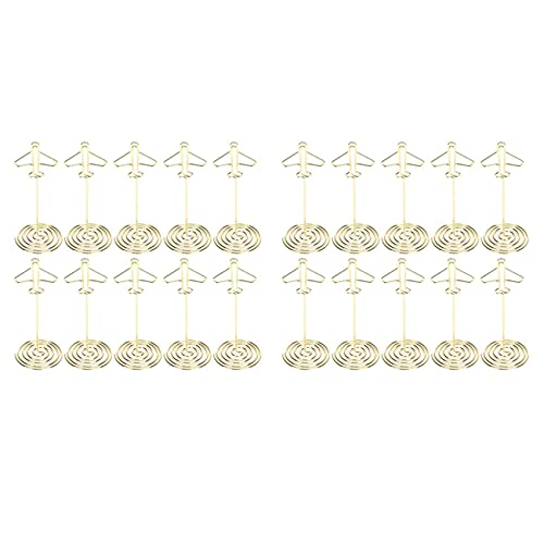 GREOHNMPAW 20 Stück Memo Clip Halter, Tisch Nummer, Namen Karten Halter, Desktop Metall, Visitenkarte, Foto, Gold Rahmen mit Sockel GREOHNMPAW 20 Stück Memo Clip Halter, Tisch Nummer, Namen Karten Halter, Desktop Metall, Visitenkarte, Foto, Gold Rahmen mit Sockel von GREOHNMPAW