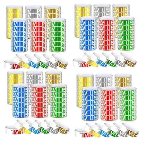 GREOHNMPAW 2400Er-Pack VIP- VIP-Armbänder Wasserdichte VIP-Armbänder Neonfarbene Armbänder Vielfalt für Events, Partys GREOHNMPAW 2400Er-Pack VIP- VIP-Armbänder Wasserdichte VIP-Armbänder Neonfarbene Armbänder Vielfalt für Events, Partys von GREOHNMPAW