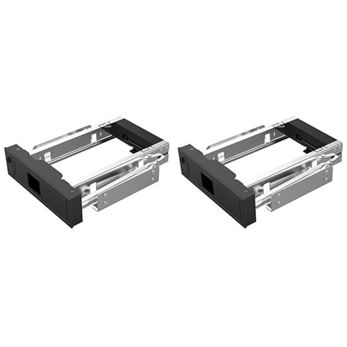 GREOHNMPAW 2X 1106SS 5.25 Tablettlos Hot Swap Mobile Wechselrahmen CD-ROM 3,5 Interne SATA Festplatte Laufwerk SSD Adapter - Schwarz von GREOHNMPAW