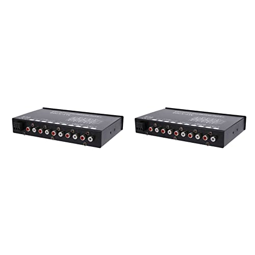 GREOHNMPAW 2X 7-Bünde Auto Audio Equalizer, Einstellbarer 7 Band EQ Auto Verstärker Grafik Equalizer mit CD/AUX Eingangs Schalter, Schwarz von GREOHNMPAW