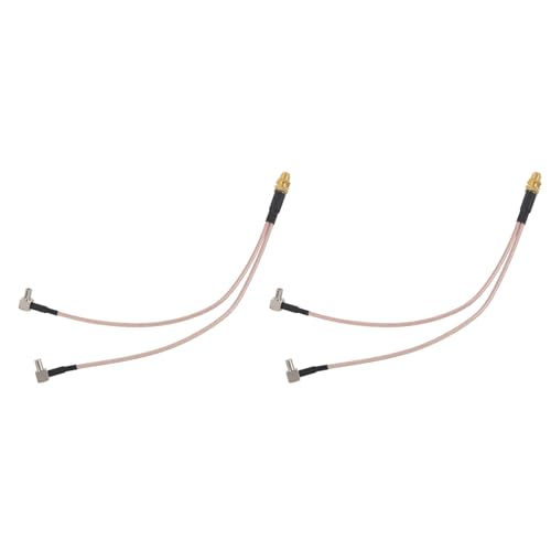 GREOHNMPAW 2X 8 Sma Buchse zu Y Typ 2 X Ts9 Winkelstecker Splitter Combiner Kabel, Gold und Silber von GREOHNMPAW