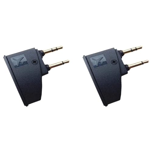 GREOHNMPAW 2X FlugkopfhöRer-Adapter 3,5-Mono-Stecker auf 2 X 3,5-Stecker, Kompatibel mit QC45, QC35, QC3, QC25, QC20, KopfhöRer-Airline-Adapter von GREOHNMPAW