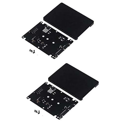 GREOHNMPAW 2X M.2 NGFF auf 2,5 SATA SSD/MSATA auf SATA Adapterkartengehäuse (B Schlüssel für PC Adapter M2 + M Desktop Sockel NGFF) von GREOHNMPAW