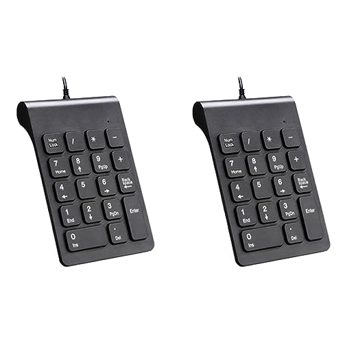 GREOHNMPAW 2X Mini USB Kabel Ziffern Block Tastatur 18 Tasten Digitale Tastatur Für Die Abrechnung Teller Laptop Android Notebook Tablets PC (Schwarz) von GREOHNMPAW