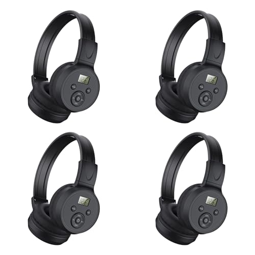 GREOHNMPAW 4X Tragbare Drahtlose FM-Radio-KopfhöRer, Wiederaufladbarer FM-Radio-Headset-EmpfäNger für Meetings, TäGliche Arbeiten, Wandern, Joggen von GREOHNMPAW