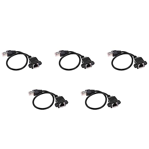 GREOHNMPAW 5X 1FT RJ45 Stecker zu Weibliche Schraube Montageplatte Ethernet LAN Netzwerk Verlaengerungskabel von GREOHNMPAW