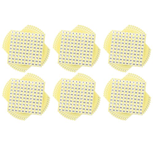 GREOHNMPAW 600 Blatt Nummernetiketten Aufkleber 1-100 Nummern Runde Aufkleber 0,4 Kleine Selbstklebende Nummernetiketten für das Büro GREOHNMPAW 600 Blatt Nummernetiketten Aufkleber 1-100 Nummern Runde Aufkleber 0,4 Kleine Selbstklebende Nummernetiketten für das Büro von GREOHNMPAW