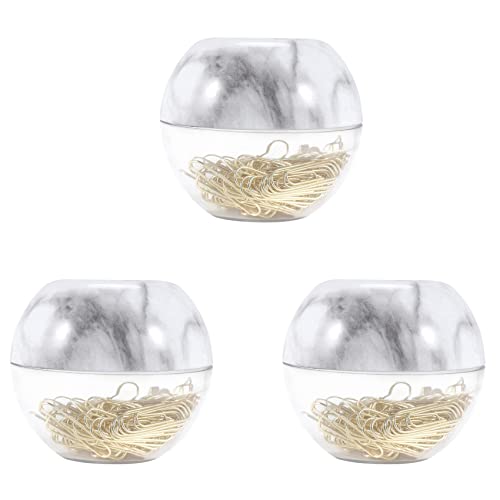 GREOHNMPAW Gold Bueroklammern in Eleganten Magnetischen Marmor Clip Halter, 28mm, 300 Clips Pro Box von GREOHNMPAW