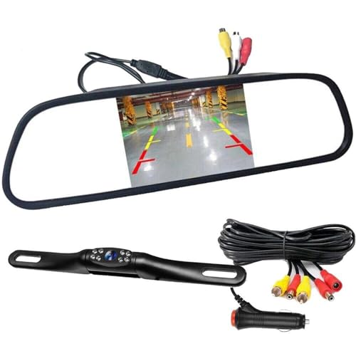Rückfahrkamera 5-Zoll-LCD-Rückspiegel-Monitor Rückfahrkamera-Set Mit 8 Lampen Für Auto MPV Wohnmobil SUV Parkplatz Wasserdicht von GRFIT