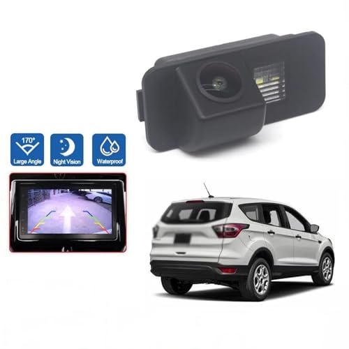 Rückfahrkamera CCD HD Fisheye Rückansicht Kamera Für Ford Für Escape Für Kuga 2013-2017 Auto Reverse Parkplatz Monitor Nacht Vision Wasserdicht(Color:Camera) von GRFIT