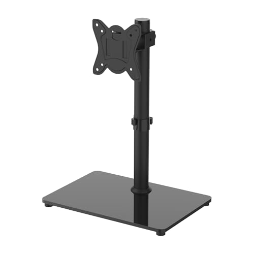 GRIFEMA GB1005-1 Universal-TV-Ständer für 32-Zoll-Tischfernseher – hält 10 kg, höhenverstellbarer Sockel mit verdicktem gehärtetem Glas, max. VESA 100 x 100 mm von GRIFEMA