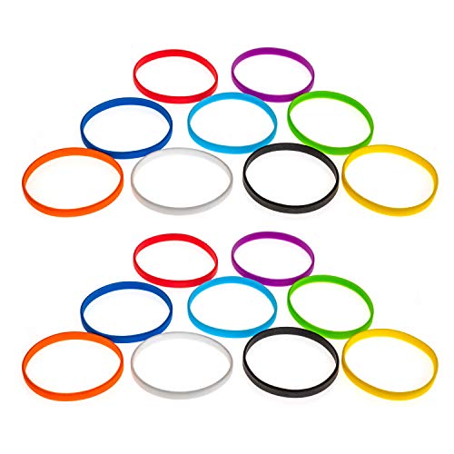 GRIFITI Band Joes Gummibänder, 10,2 x 0,6 cm, 6,4 cm Durchmesser, 20 Stück, sortiert, bunt, klein, klein, bunt, für Handgelenk, Kochen, Büro, Boxen, Farben, Gummibänder, Silikonbänder, von GRIFITI