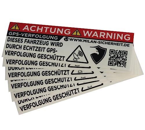 GRIP&BENDER 6 Stück GPS Sticker | Ortungs-GPS-Signal gesichert | mit Webseite auf dem Anti-Diebstahl Aufkleber, Alarm Warnaufkleber für Auto, Motorrad und Fahrrad - Aussenklebend (Transparent) von GRIP&BENDER
