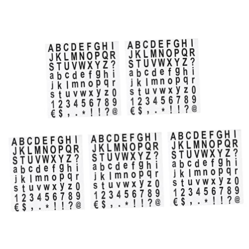 GRIRIW 1 5 Blätter Alphanumerische Aufkleber Klebebuchstaben Alphabet Etiketten Zahlen Vinyl Brief Aufkleber Für Frühes Lernen Pädagogische Nummernaufkleber Black Papier von GRIRIW