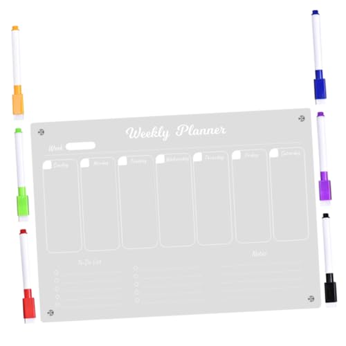 GRIRIW 1 Satz Wiederbeschreibbares Nachrichtenbrett Planke Mahlzeitenplaner Magnetisch Magnetischer Wochenkalender Für Den Kühlschrank Magnetplanerplatine Wöchentlich Transparent Acryl GRIRIW 1 Satz Wiederbeschreibbares Nachrichtenbrett Planke Mahlzeitenplaner Magnetisch Magnetischer Wochenkalender Für Den Kühlschrank Magnetplanerplatine Wöchentlich Transparent Acryl von GRIRIW