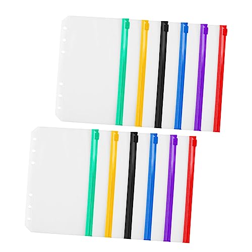 GRIRIW 12 Stück a6 Reißverschlusstasche Dokumententasche mit losen Blättern Bindemittel Taschen kreditkartenhalter credit card holder Blinder Ordner Bindetasche mit Reißverschluss PVC von GRIRIW