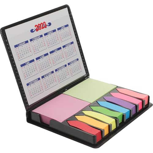 GRIRIW 1Satz Haftnotizblöcke Selbstklebende Notizbox mit Index Tabs und Flaggen für Büro Schule und Zuhause Wiederverwendbar Kompakte Markieren und Hervorheben von GRIRIW