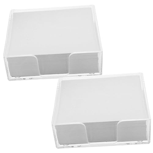 GRIRIW 2 Boxen Box Etikett leeres Notizpapier Notizen Stapelbare Speicherbehälter Notizblöcke Papierhandtuchhalter Büro-Memopapiere Antihaft-Notizpapier multifunktionales Notizpapier von GRIRIW