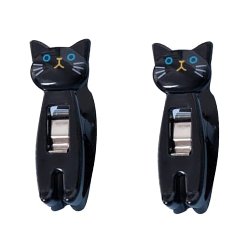 GRIRIW 2 Stück Aufbewahrungsclip für Katzen cat nip Katzenklammer Snack-Aufbewahrungsclip Snack-Verschlussclip Cartoon-Katzenclip Cartoon-Katzen-Clips Cartoon-Dateien-Clips Chip-Clips p.s von GRIRIW