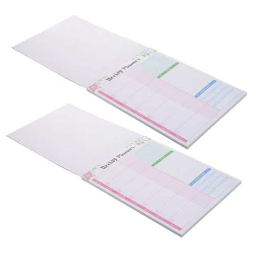 GRIRIW 2 Stück Wochenplaner Arbeitsplanblock Aufgabenheft Notizblock Auflisten Wochenkalenderblock Abreißen Notizbuch Zu Machen Notepad Abreißen Notizblöcke Für Die Arbeit Papier von GRIRIW