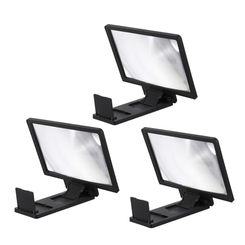 GRIRIW 3 STK Handy Lupe LED Stoßfestes Uhrengehäuse leuchtende Armbanduhren Quaste Kette bildschirmverstärker für Handy strahlenschutz Telefon-Bildschirmlupe Handy bildschirmlupe pp Black von GRIRIW