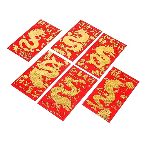 GRIRIW 30 Stück Jahr Des Pakets Geld Neujahrsumschläge Rote Tasche Produkt Luxus Jahr Dekoration Frühling Mond- Mondjahr-drache Mini Drachen Rote Umschläge Neujahr Papier von GRIRIW